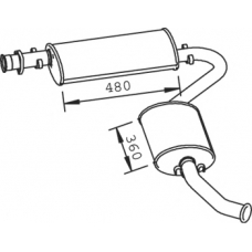 33363 DINEX Средний / конечный глушитель ог