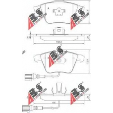 37426 ABS Комплект тормозных колодок, дисковый тормоз