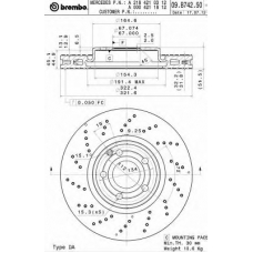 09.B742.51 BREMBO Тормозной диск