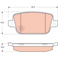 GDB1732 TRW Комплект тормозных колодок, дисковый тормоз