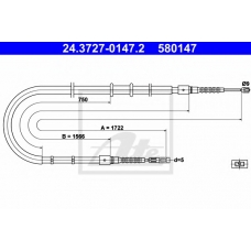 24.3727-0147.2 ATE Трос, стояночная тормозная система