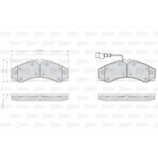 872000 VALEO Комплект тормозных колодок, дисковый тормоз
