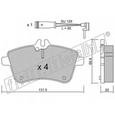 663.0W fri.tech. Комплект тормозных колодок, дисковый тормоз