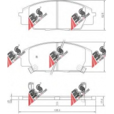 37174 ABS Комплект тормозных колодок, дисковый тормоз