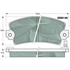 GDB148 TRW Комплект тормозных колодок, дисковый тормоз