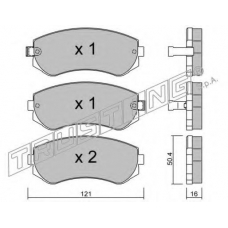 313.0 TRUSTING Комплект тормозных колодок, дисковый тормоз