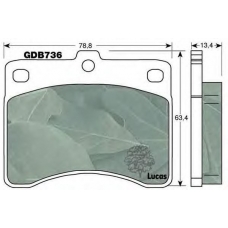 GDB736 TRW Комплект тормозных колодок, дисковый тормоз