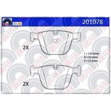 201078 GALFER Комплект тормозных колодок, дисковый тормоз