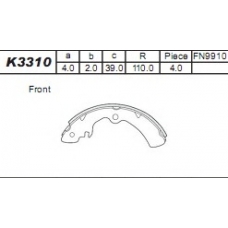 K3310 ASIMCO Комплект тормозных колодок