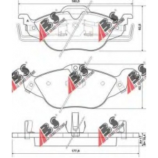 37065 ABS Комплект тормозных колодок, дисковый тормоз