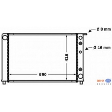 8MK 376 774-211 HELLA Радиатор, охлаждение двигателя