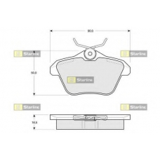 BD S206 STARLINE Комплект тормозных колодок, дисковый тормоз