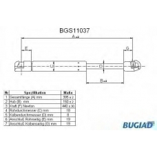 BGS11037 BUGIAD Газовая пружина, капот