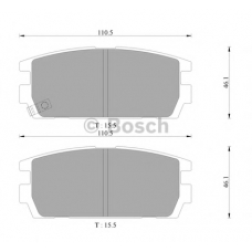 0 986 AB3 080 BOSCH Комплект тормозных колодок, дисковый тормоз