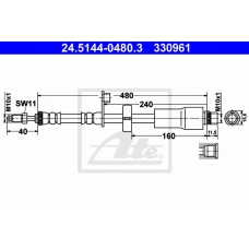 24.5144-0480.3 ATE Тормозной шланг