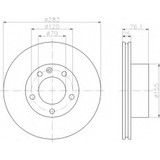 8DD 355 100-671 HELLA Тормозной диск