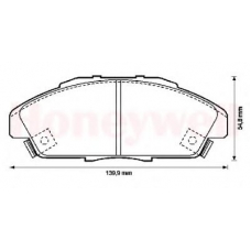 572354B BENDIX Комплект тормозных колодок, дисковый тормоз