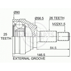 OJ-1315 InterParts Шарнирный комплект, приводной вал