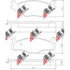 36853 ABS Комплект тормозных колодок, дисковый тормоз