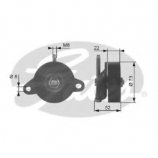 T38056 GATES Натяжной ролик, поликлиновой  ремень