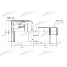 PCV3188 PATRON Шарнирный комплект, приводной вал