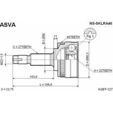 NS-SKLRA46 ASVA Шарнирный комплект, приводной вал