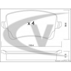 V10-8305 VEMO/VAICO Комплект тормозных колодок, дисковый тормоз