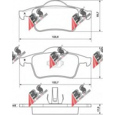 37098 OE ABS Комплект тормозных колодок, дисковый тормоз