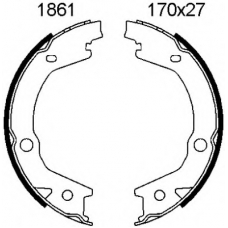 01861 BSF Комплект тормозных колодок, стояночная тормозная с