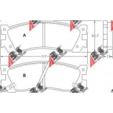 36676 ABS Комплект тормозных колодок, дисковый тормоз