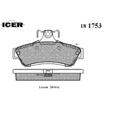 181753 ICER Комплект тормозных колодок, дисковый тормоз