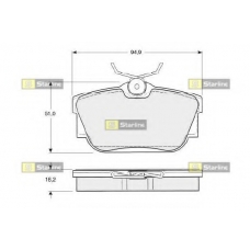 BD S307 STARLINE Комплект тормозных колодок, дисковый тормоз