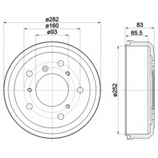 8DT 355 301-651 HELLA Тормозной барабан