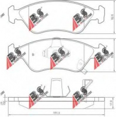 37018 ABS Комплект тормозных колодок, дисковый тормоз