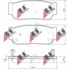 37567 ABS Комплект тормозных колодок, дисковый тормоз