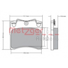 1170663 METZGER Комплект тормозных колодок, дисковый тормоз