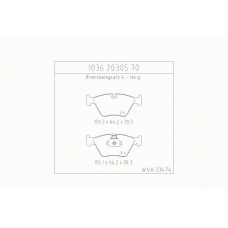 1036.20305.70 ZIMMERMANN Комплект тормозных колодок, дисковый тормоз