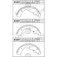 K3301 ASIMCO Комплект тормозных колодок