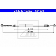 24.3727-1039.2 ATE Трос, стояночная тормозная система