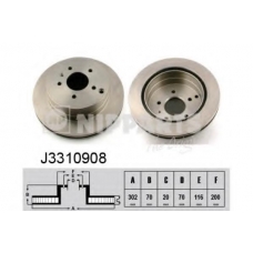 J3310908 NIPPARTS Тормозной диск
