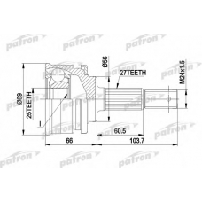 PCV1323 PATRON Шарнирный комплект, приводной вал