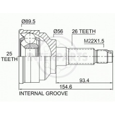 OJ-1704 InterParts Шарнирный комплект, приводной вал