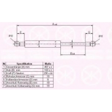 37097100 KLOKKERHOLM Газовая пружина, крышка багажник