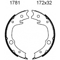 01781 BSF Комплект тормозных колодок, стояночная тормозная с