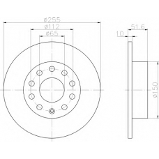 8DD 355 109-601 HELLA Тормозной диск