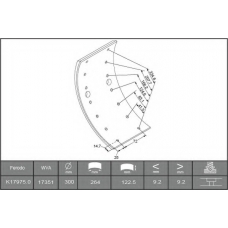 J1681153 ABEX Комплект тормозных башмаков, барабанные тормоза