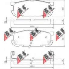 37190 ABS Комплект тормозных колодок, дисковый тормоз