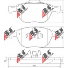 37349 ABS Комплект тормозных колодок, дисковый тормоз