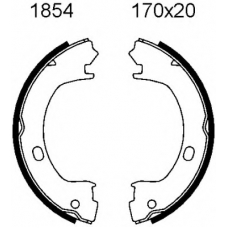 01854 BSF Комплект тормозных колодок, стояночная тормозная с