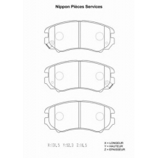 H360I17 NPS Комплект тормозных колодок, дисковый тормоз